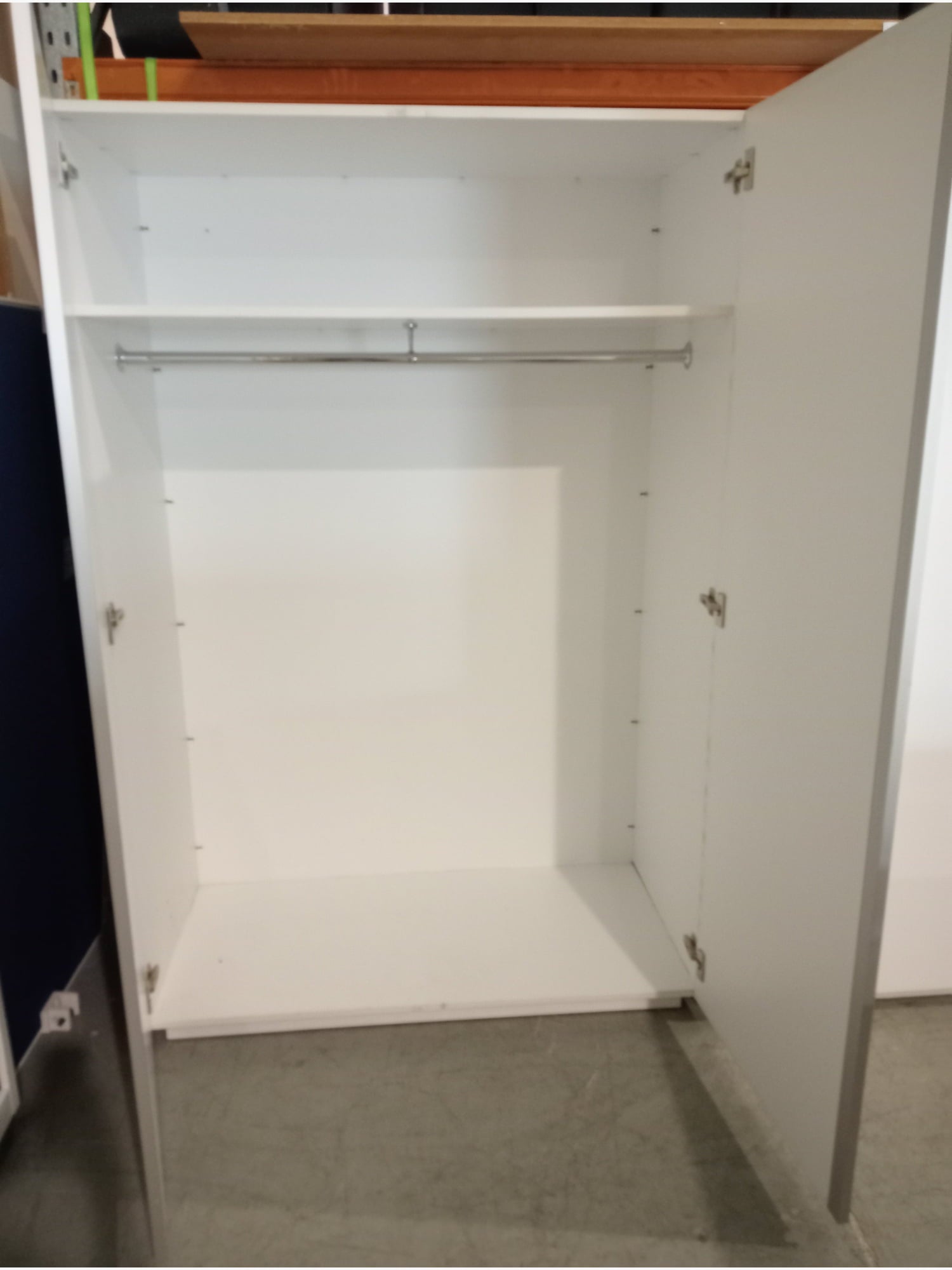 2 Door Wardrobe Cabinet with Rail & Shelf - Office furniture