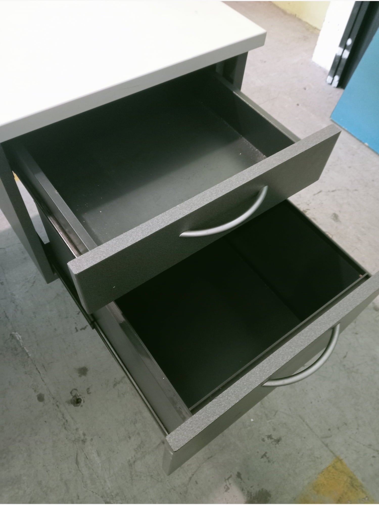 2 Drawer Modesty Desk - Grey - Office furniture