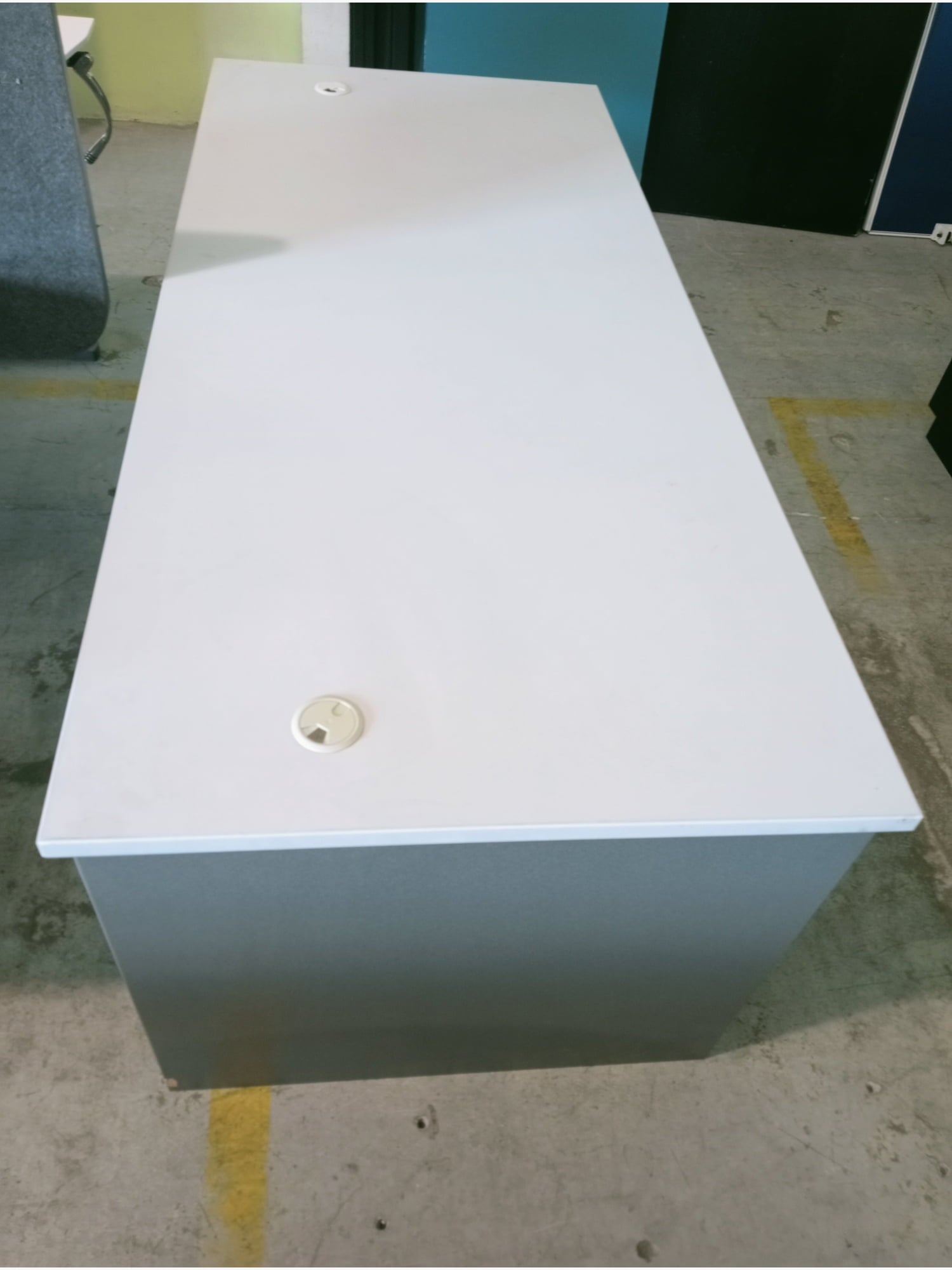 2 Drawer Modesty Desk - Grey - Office furniture
