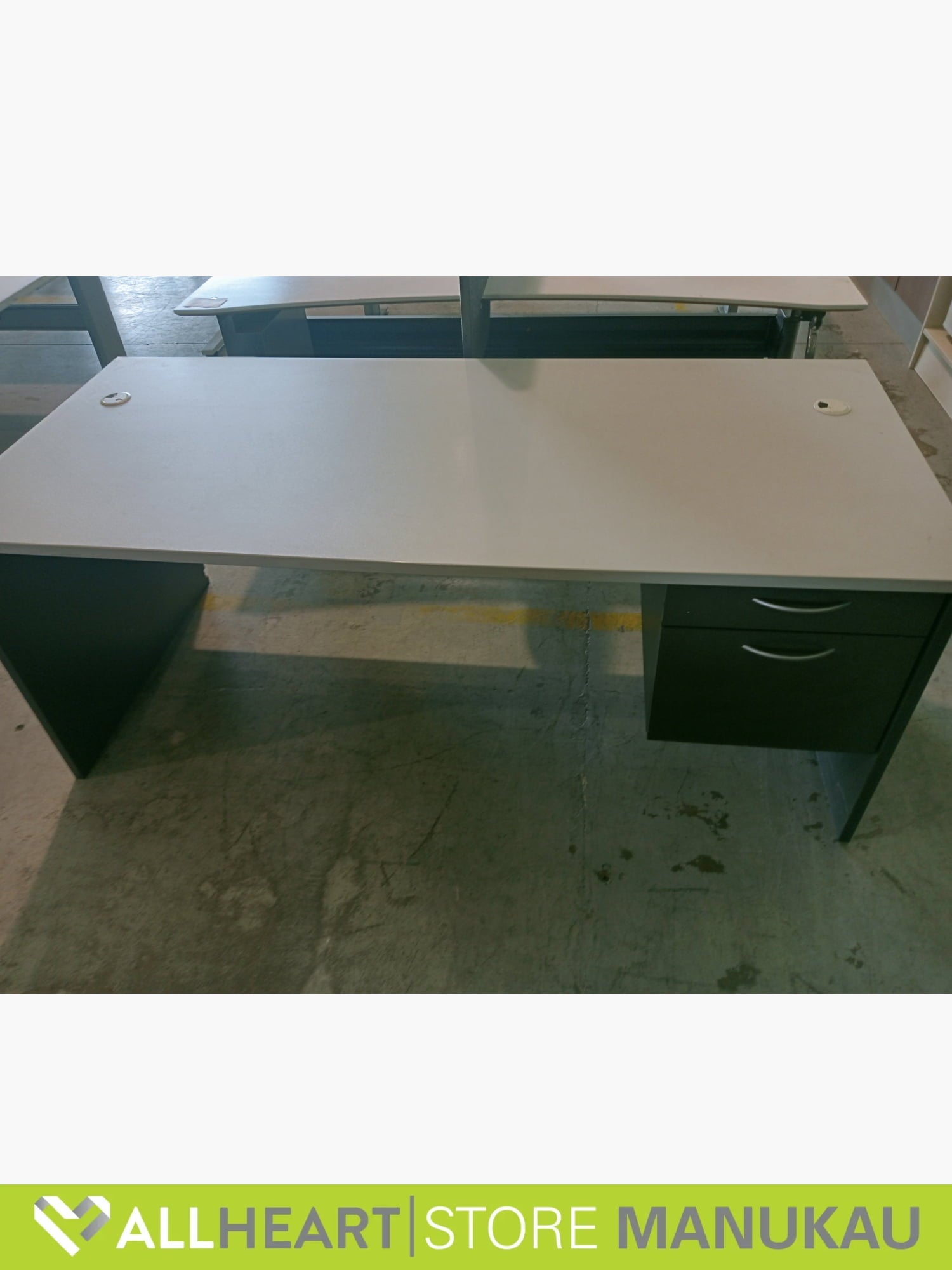 2 Drawer Modesty Desk - Grey - Office furniture