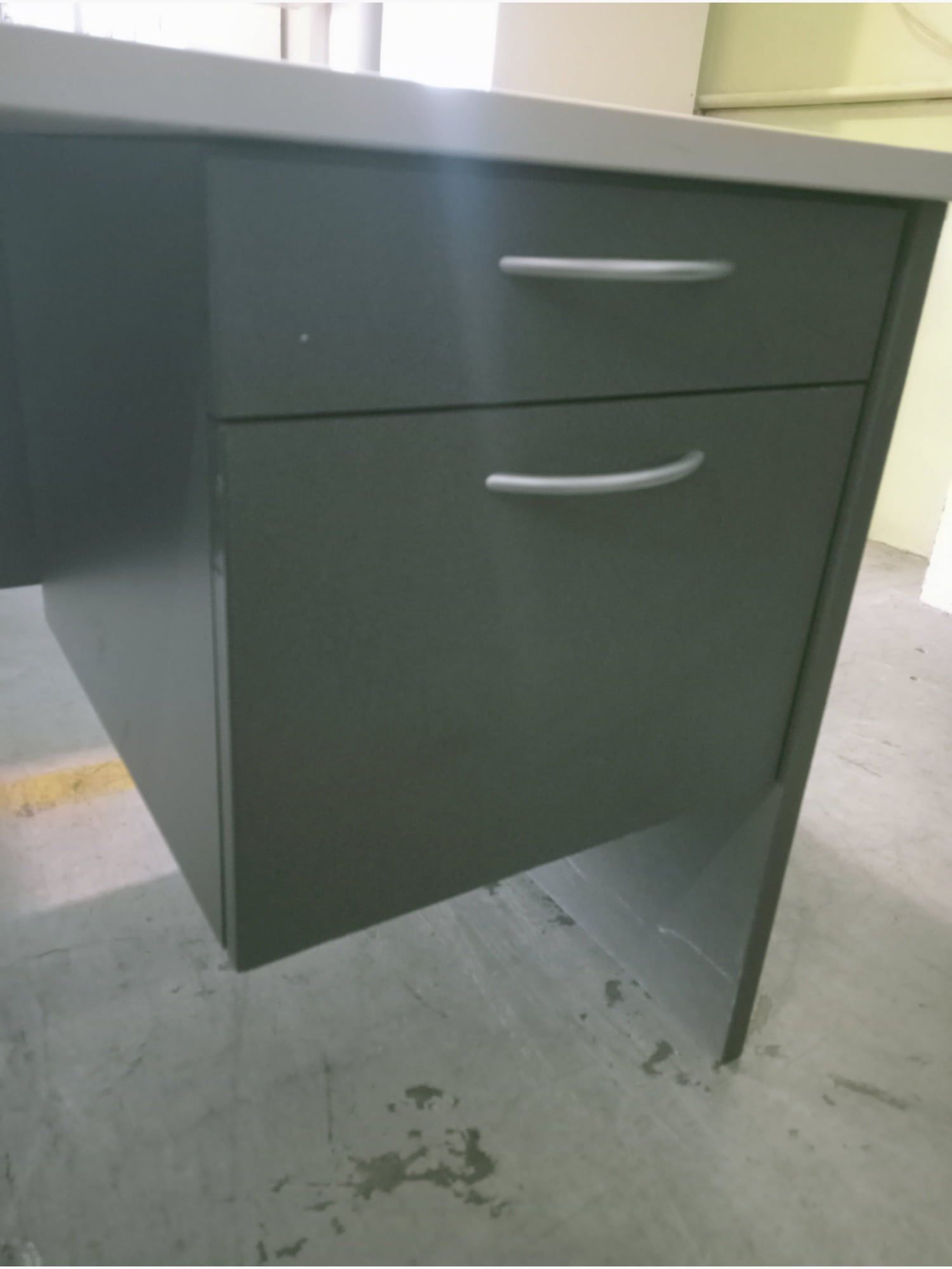 2 Drawer Modesty Desk - Grey - Office furniture