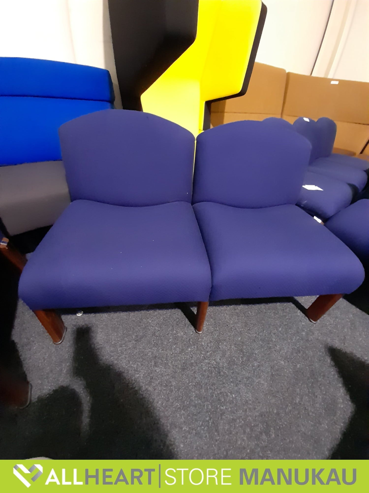 2 Seater - Reception Seating Blue