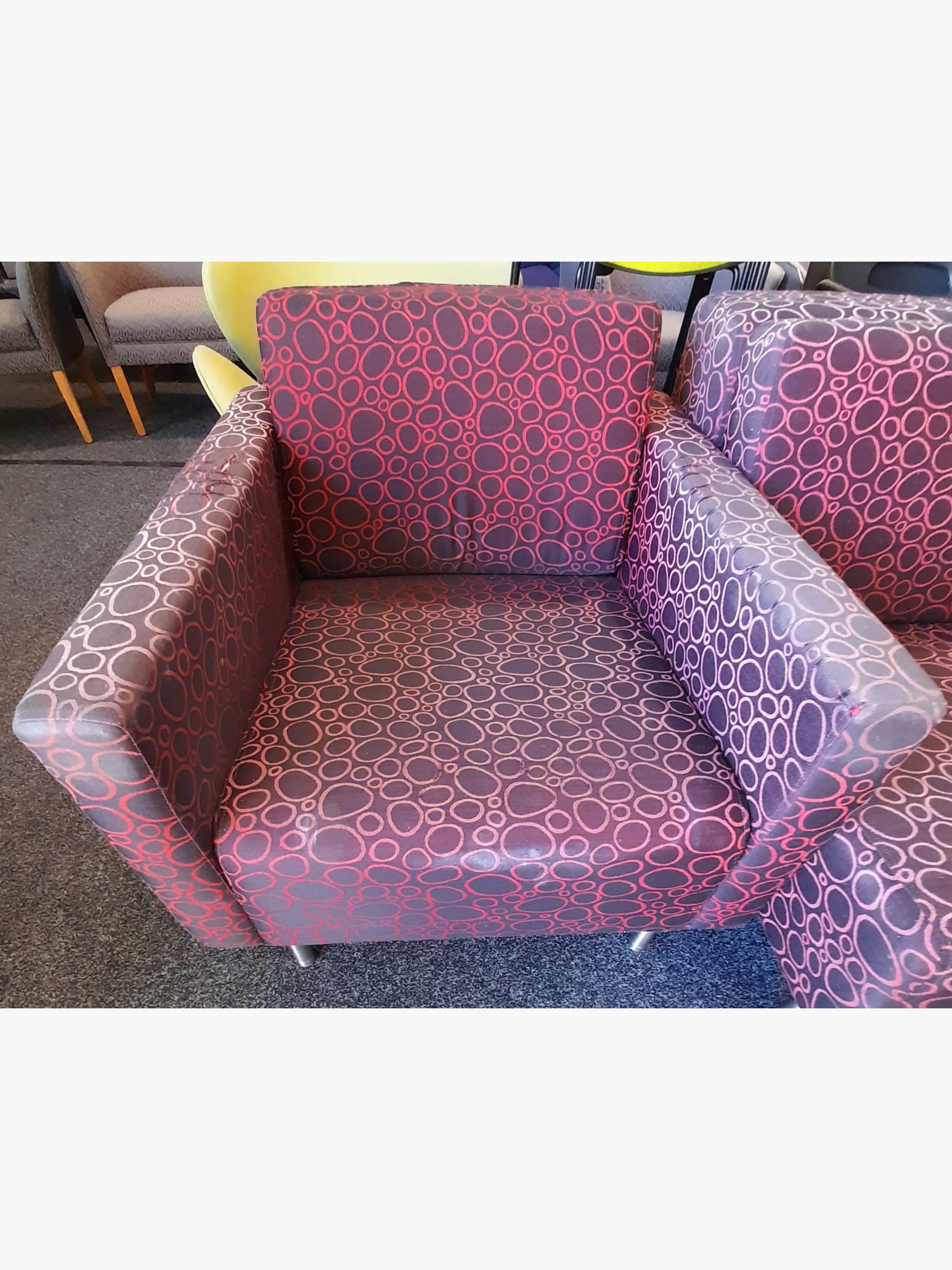 3 Piece - Sofa Set - Red Pattern