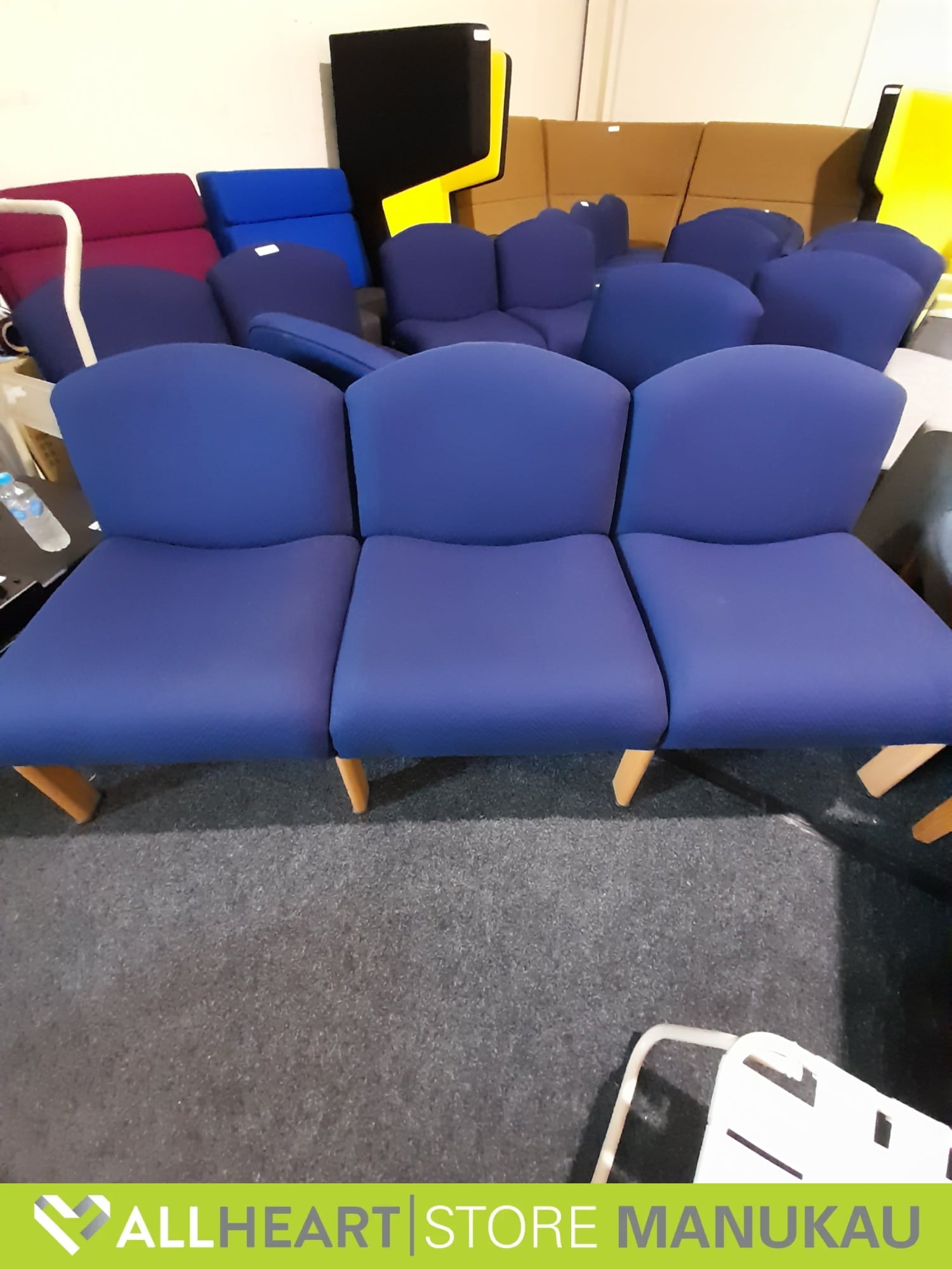3 Seater - Reception Seating Blue