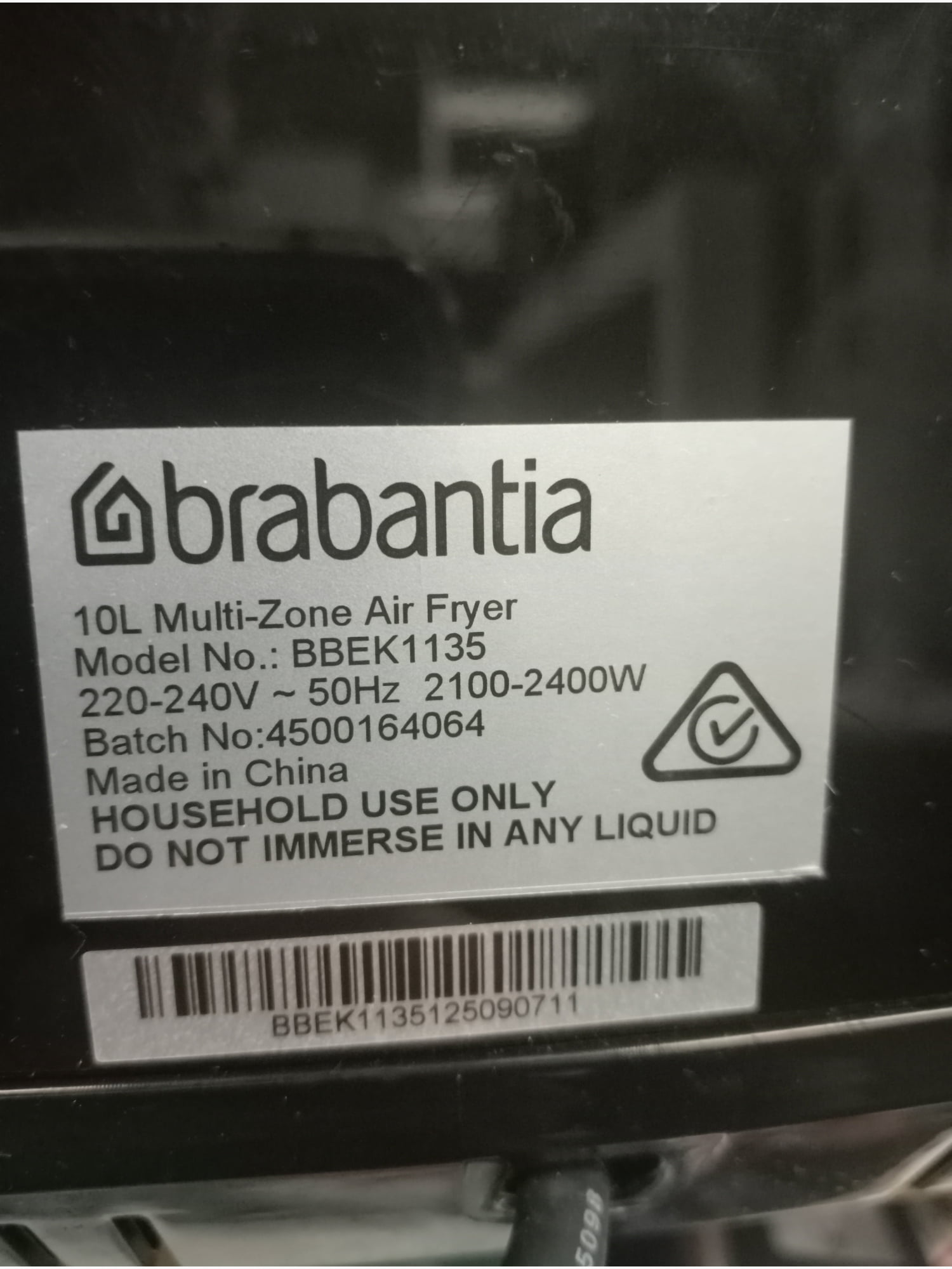 B/E Brabantia 10L Multi-zone Air Fryer - Kitchen Appliance