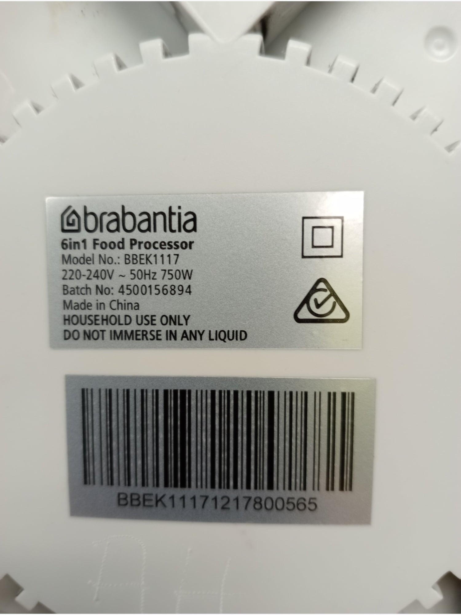 B/E Brabantia 6-in-1 Food Processor - Kitchen Appliance