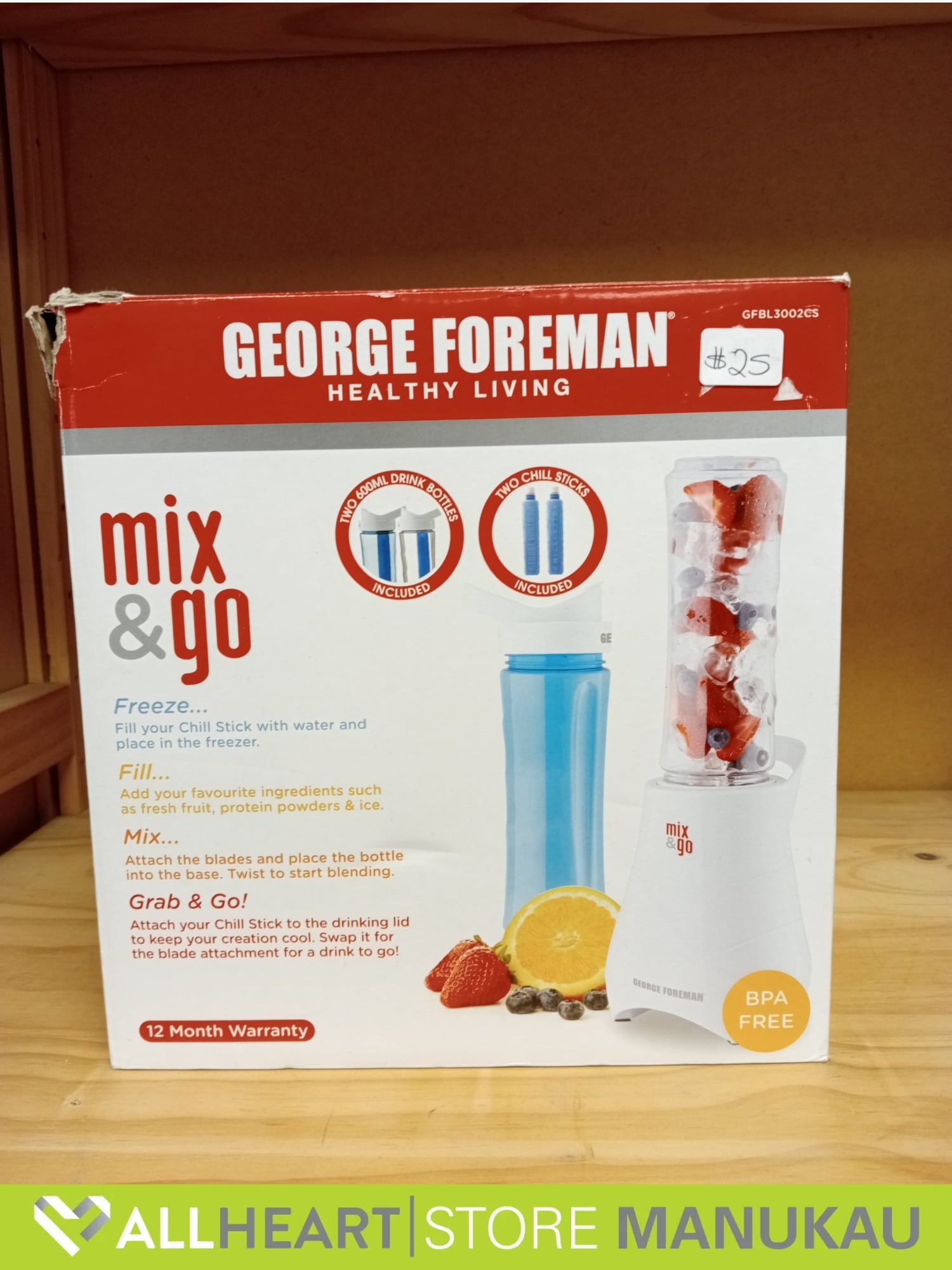 B/E George Foreman Mix & Go Blender - Kitchen Appliance