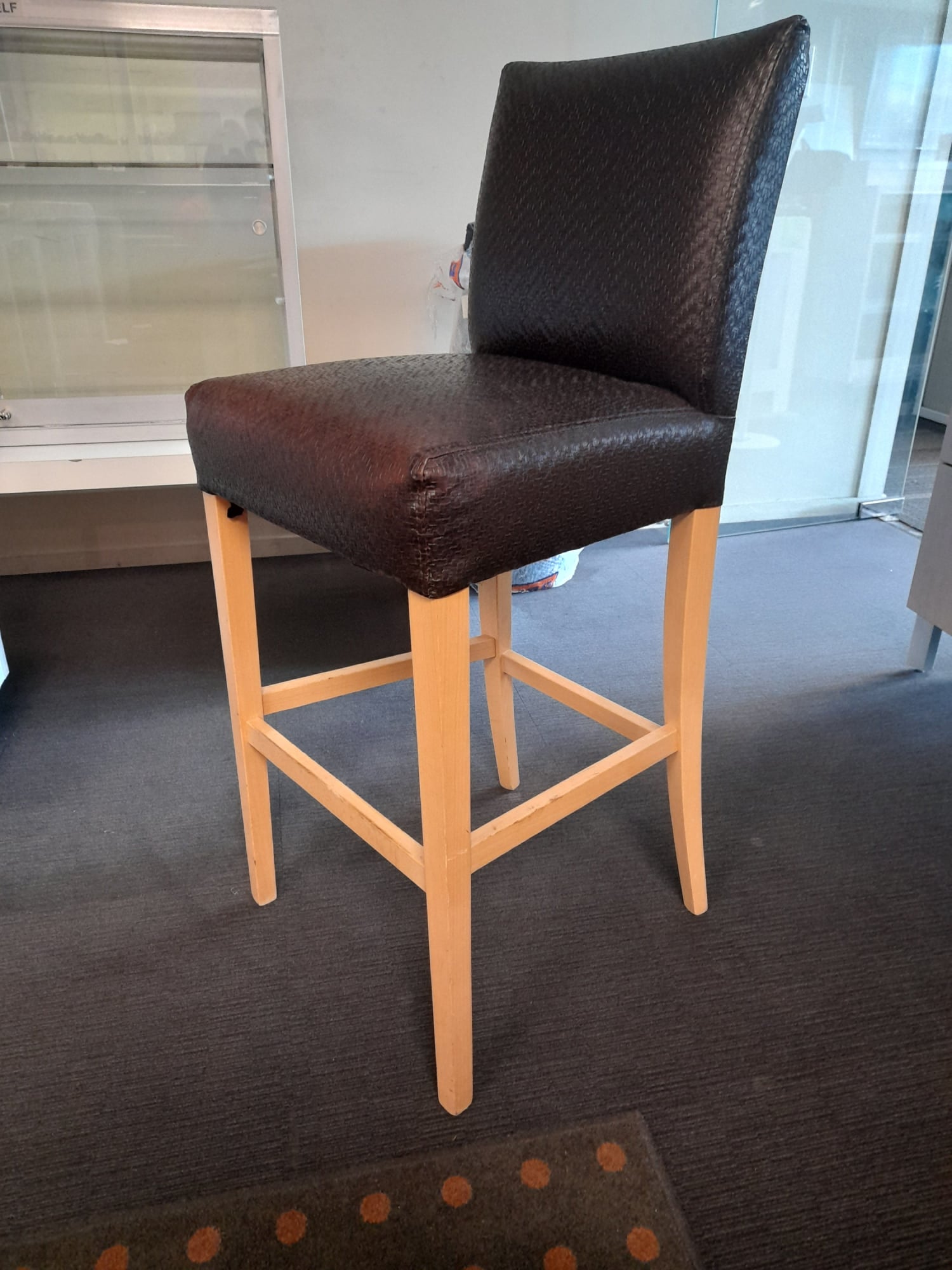 Bar Stool - Coffee Colour with Backrest