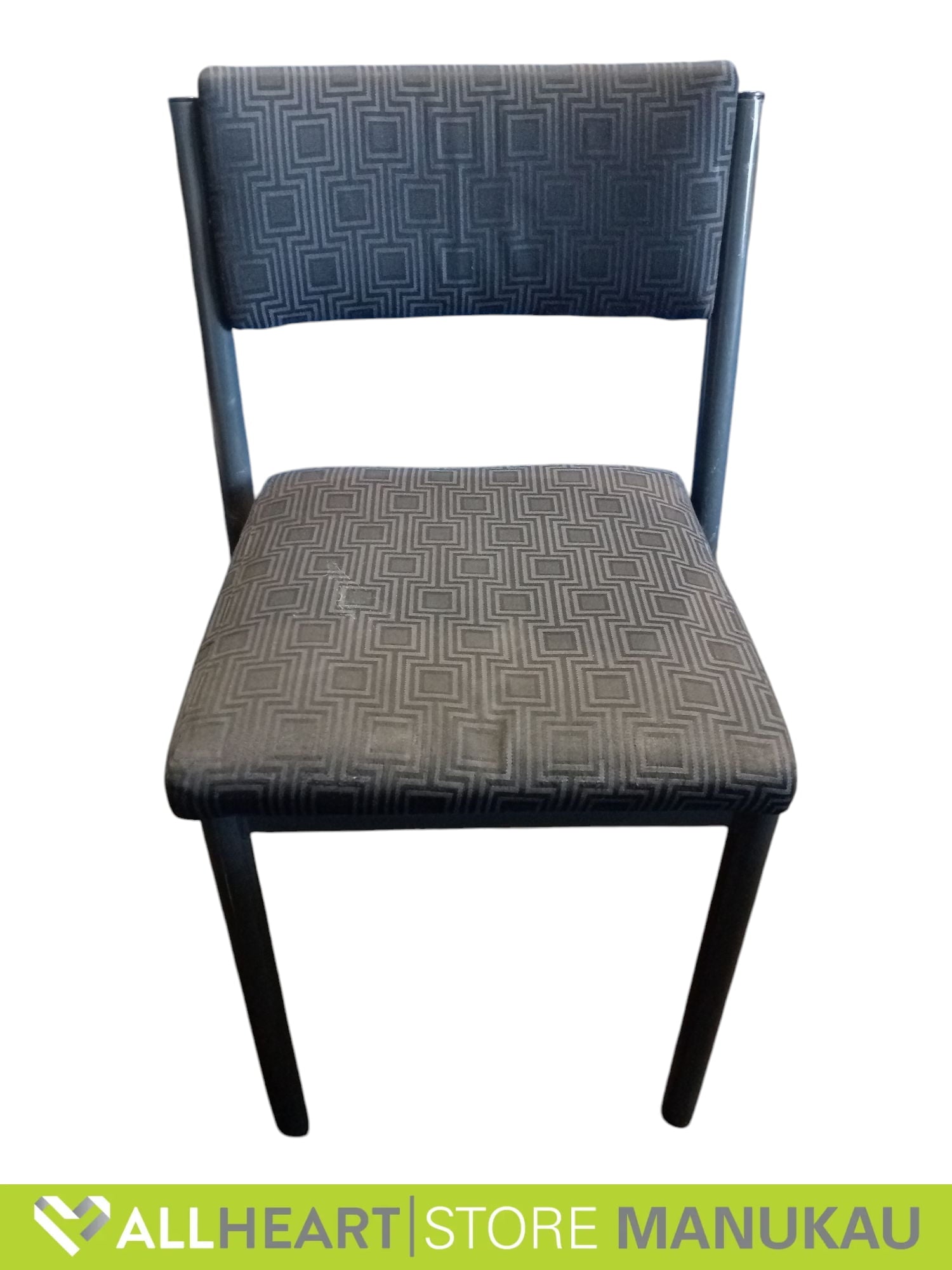 Black Square Pattern Stackable Chair - Furniture