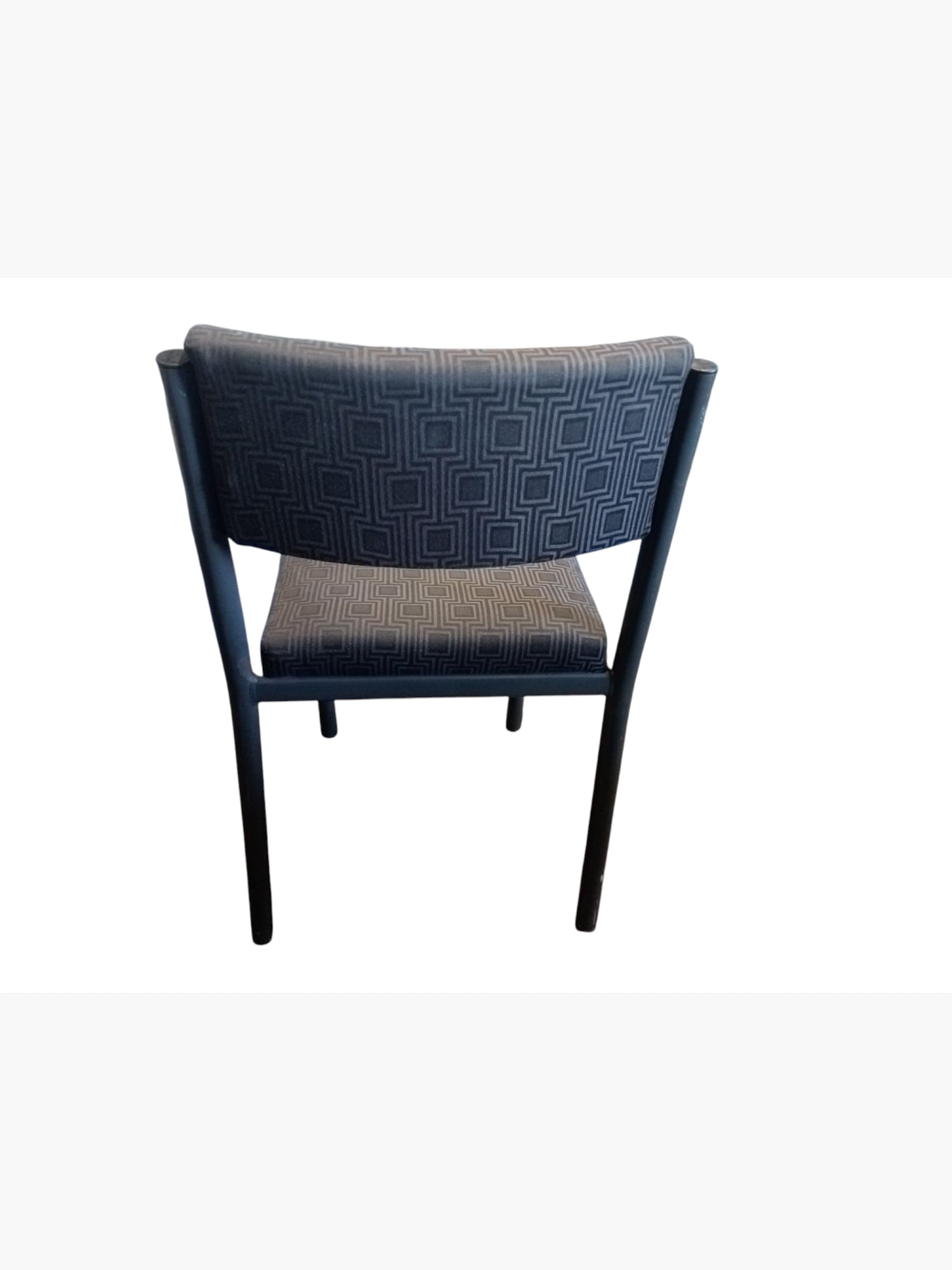 Black Square Pattern Stackable Chair - Furniture