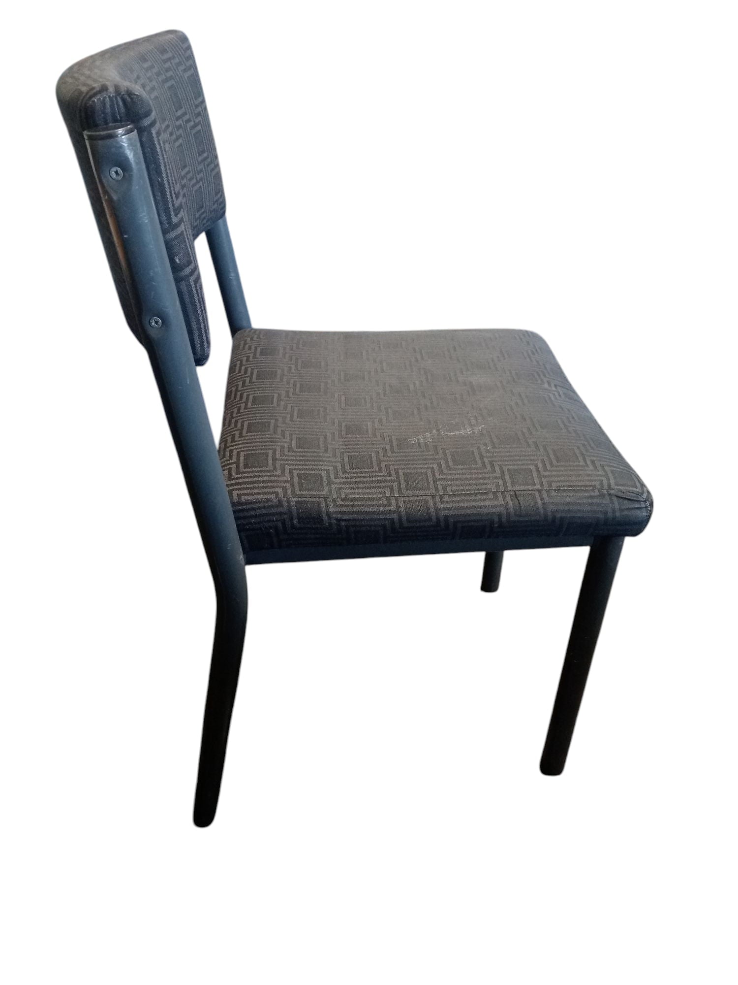 Black Square Pattern Stackable Chair - Furniture