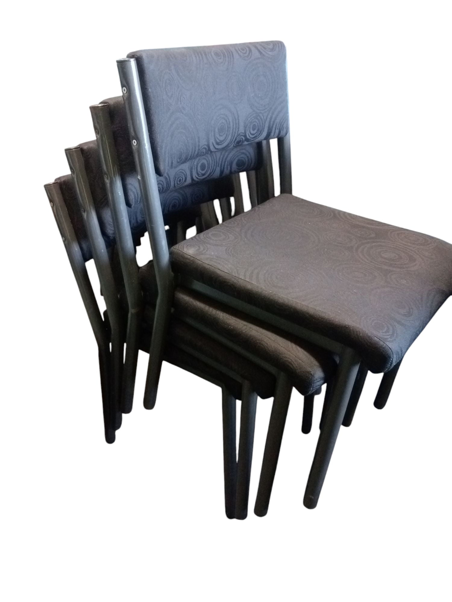 Black Swirl Pattern Stackable Chair - Furniture