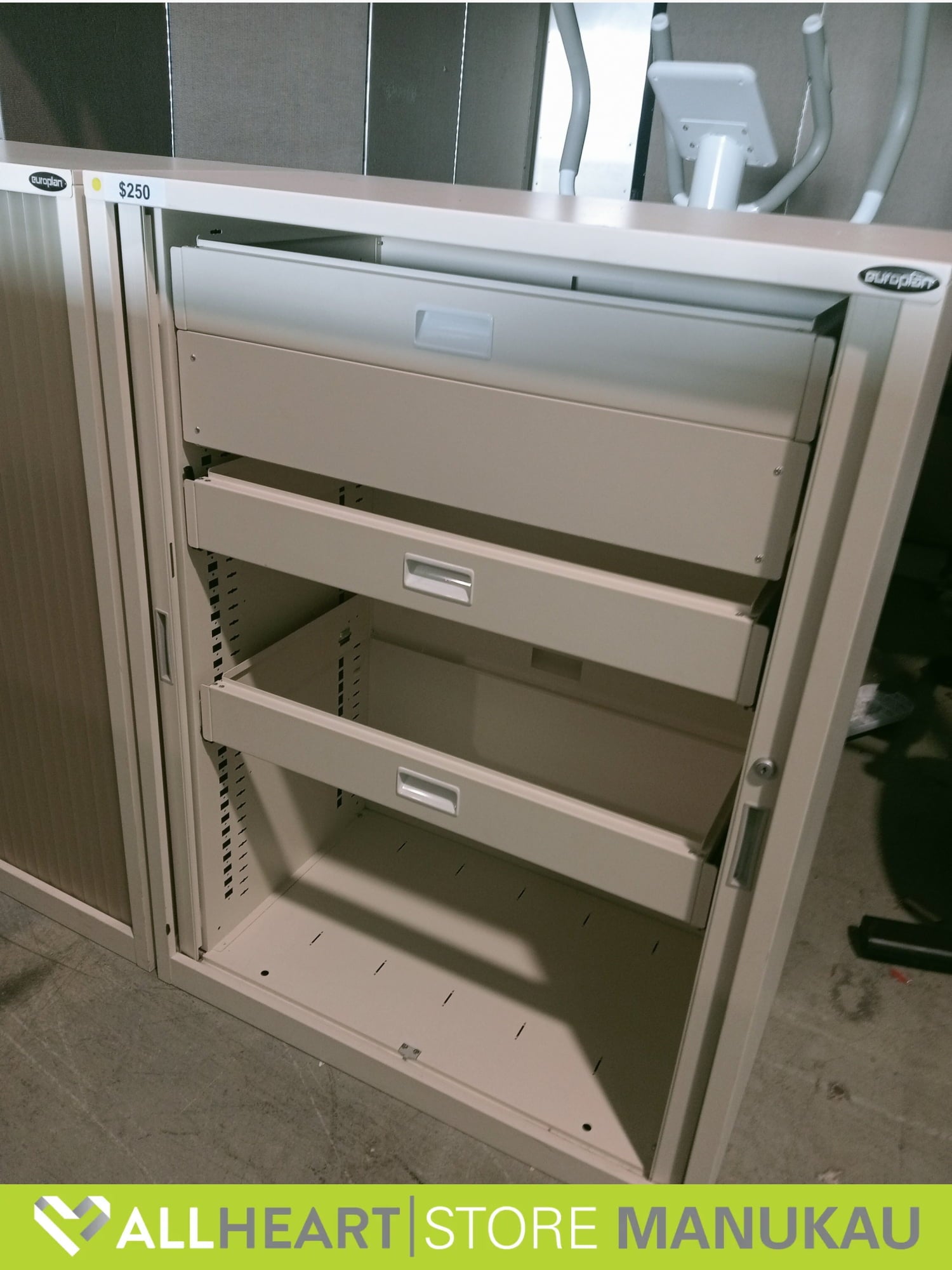 Cream Europlan Metal Filing Tambour - Office furniture