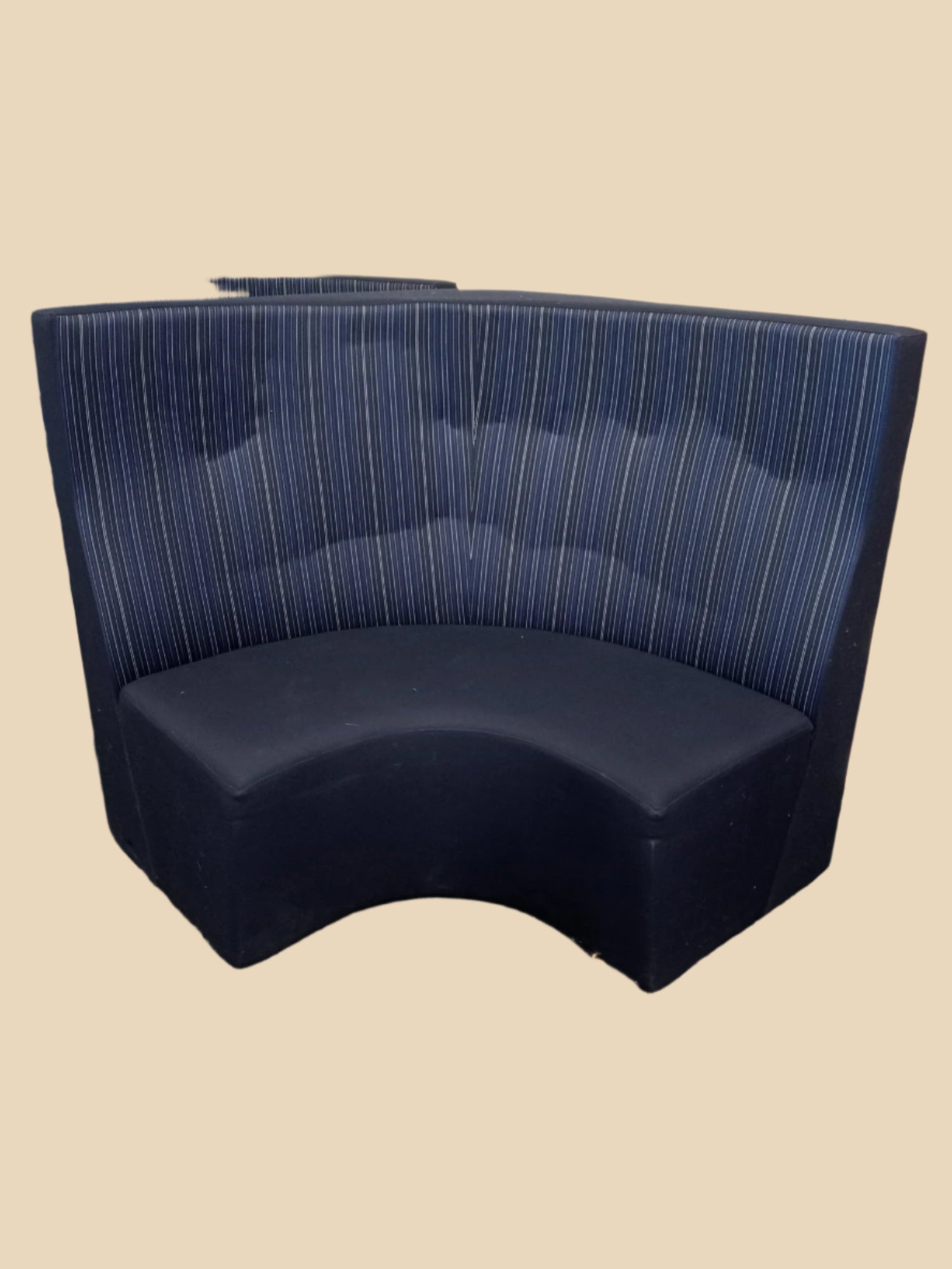 Curved Booth Seating - Navy/Stripe - Furniture