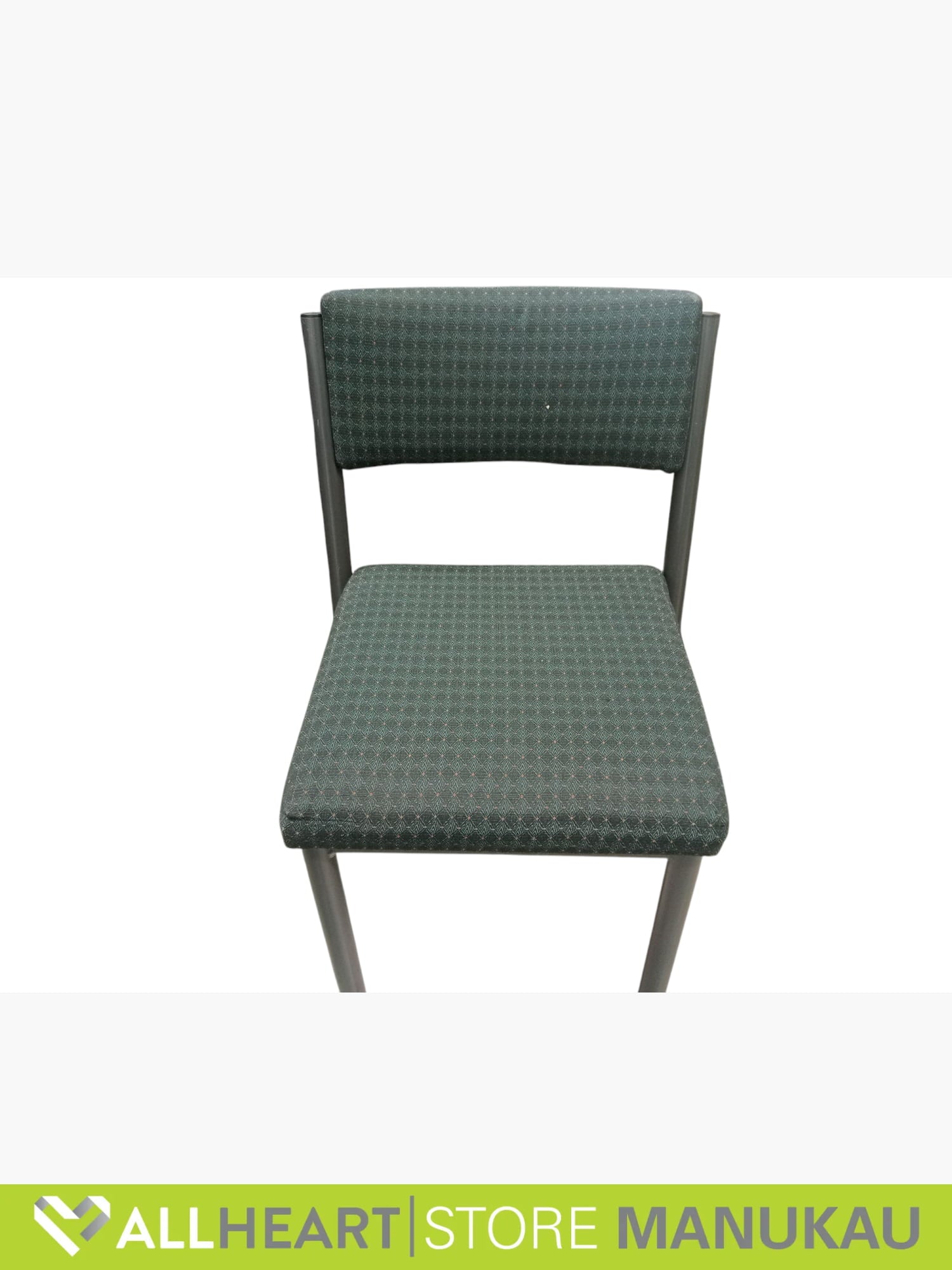 Dark Green Diamond Pattern Stackable Chair - Furniture