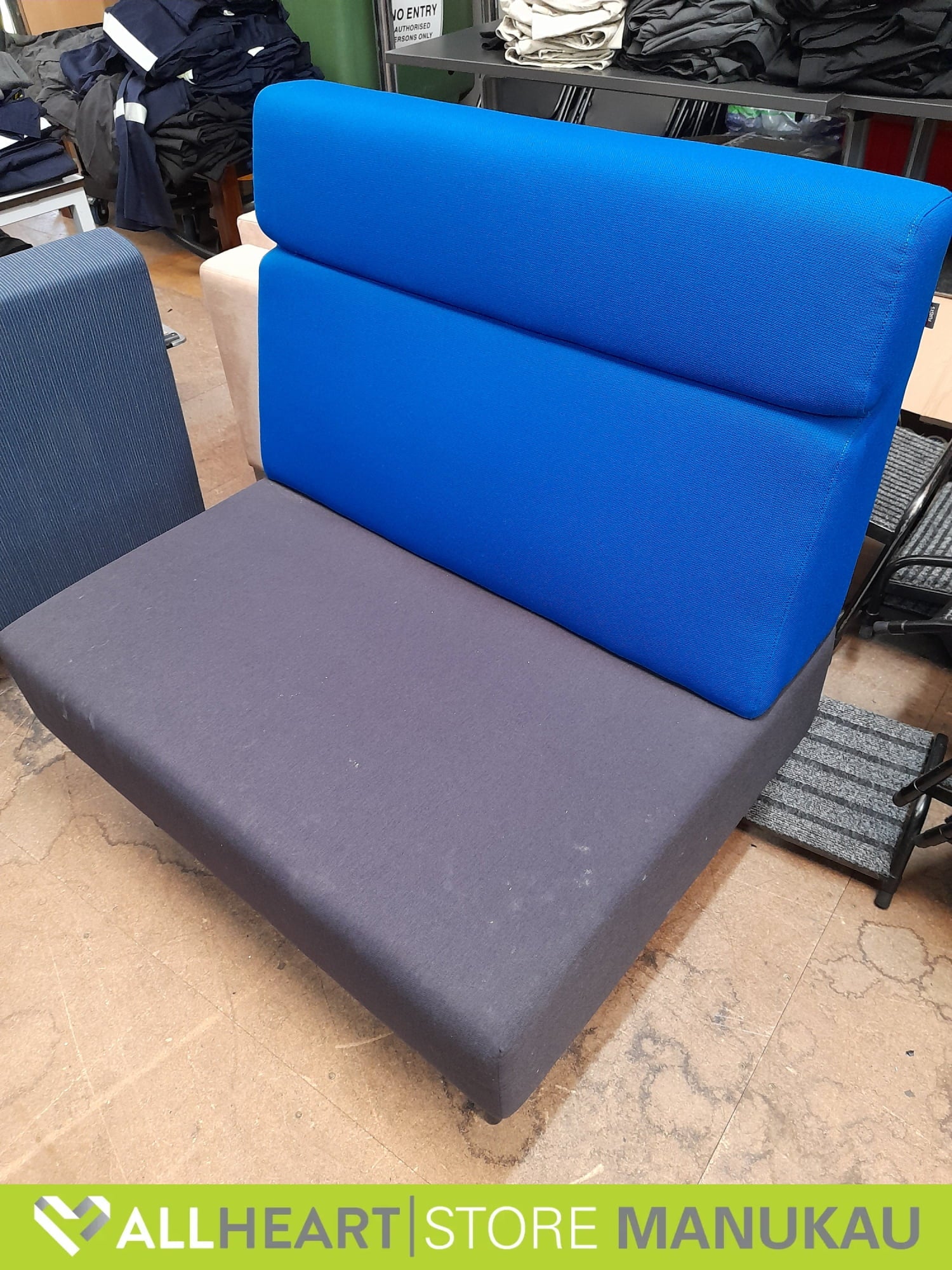 Fursys - Single Sofa - Black and Blue