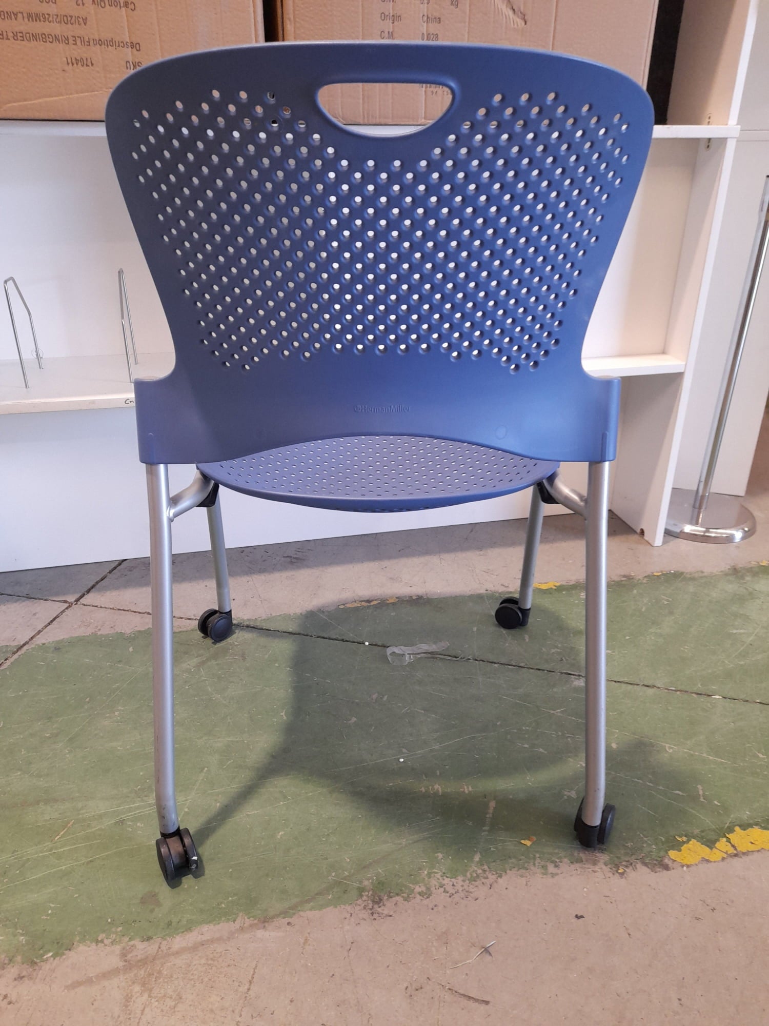 Herman Miller - Stack Chair On Wheels Blue
