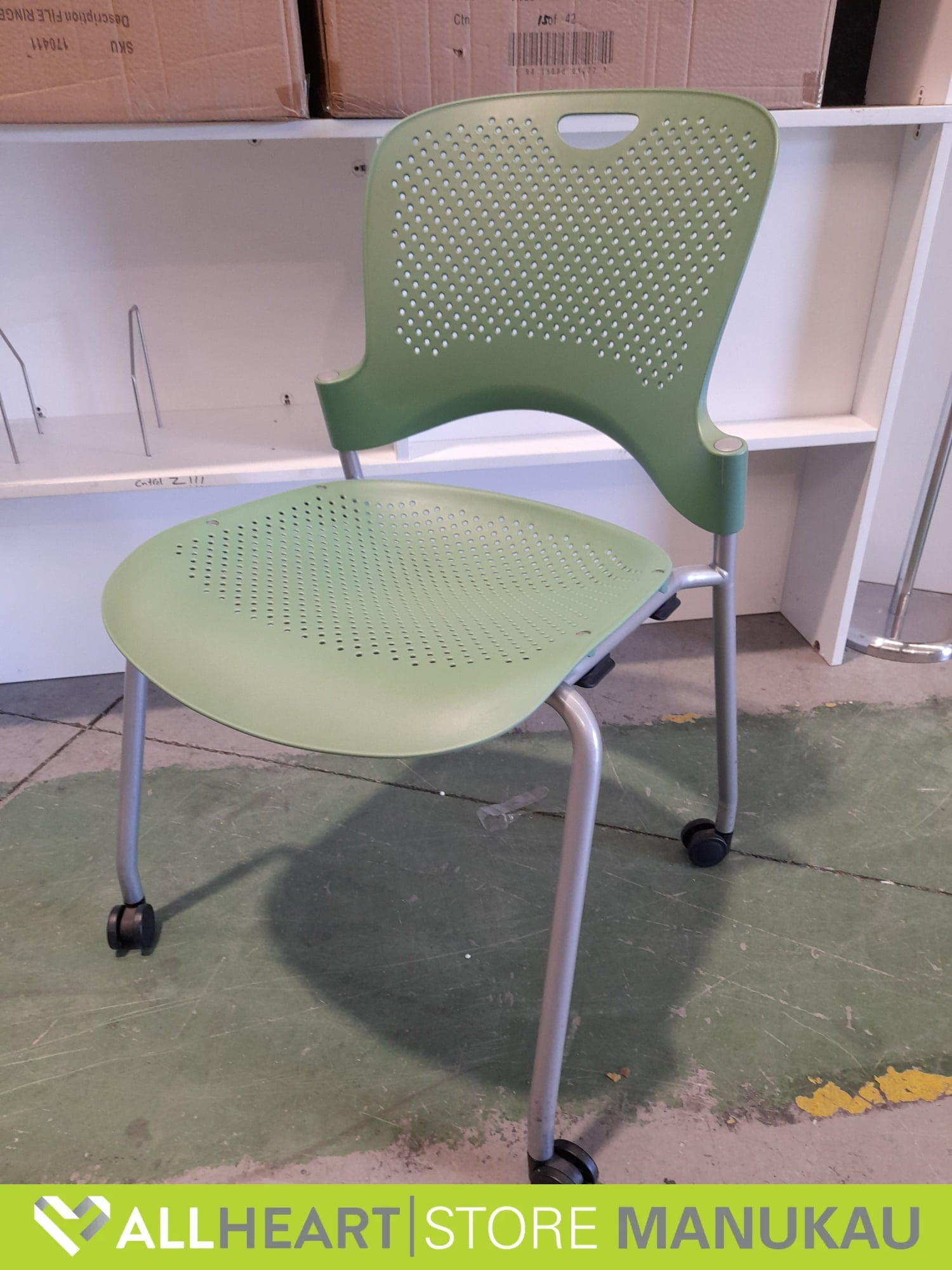 Herman Miller - Stack Chair On Wheels Green
