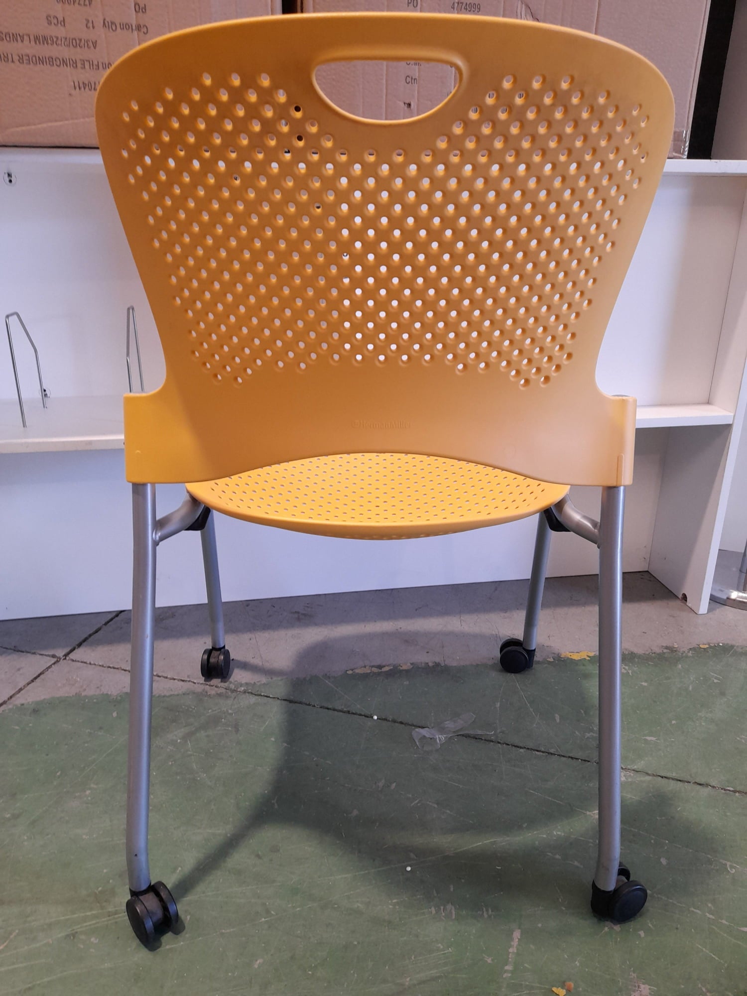 Herman Miller - Stack Chair On Wheels Yellow