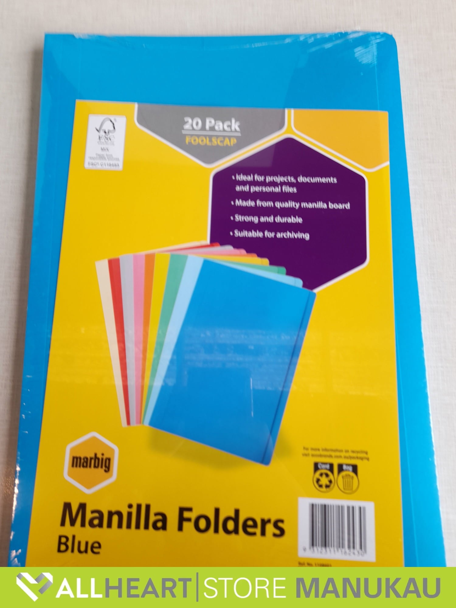 Manilla Folders - Blue 20 Pack
