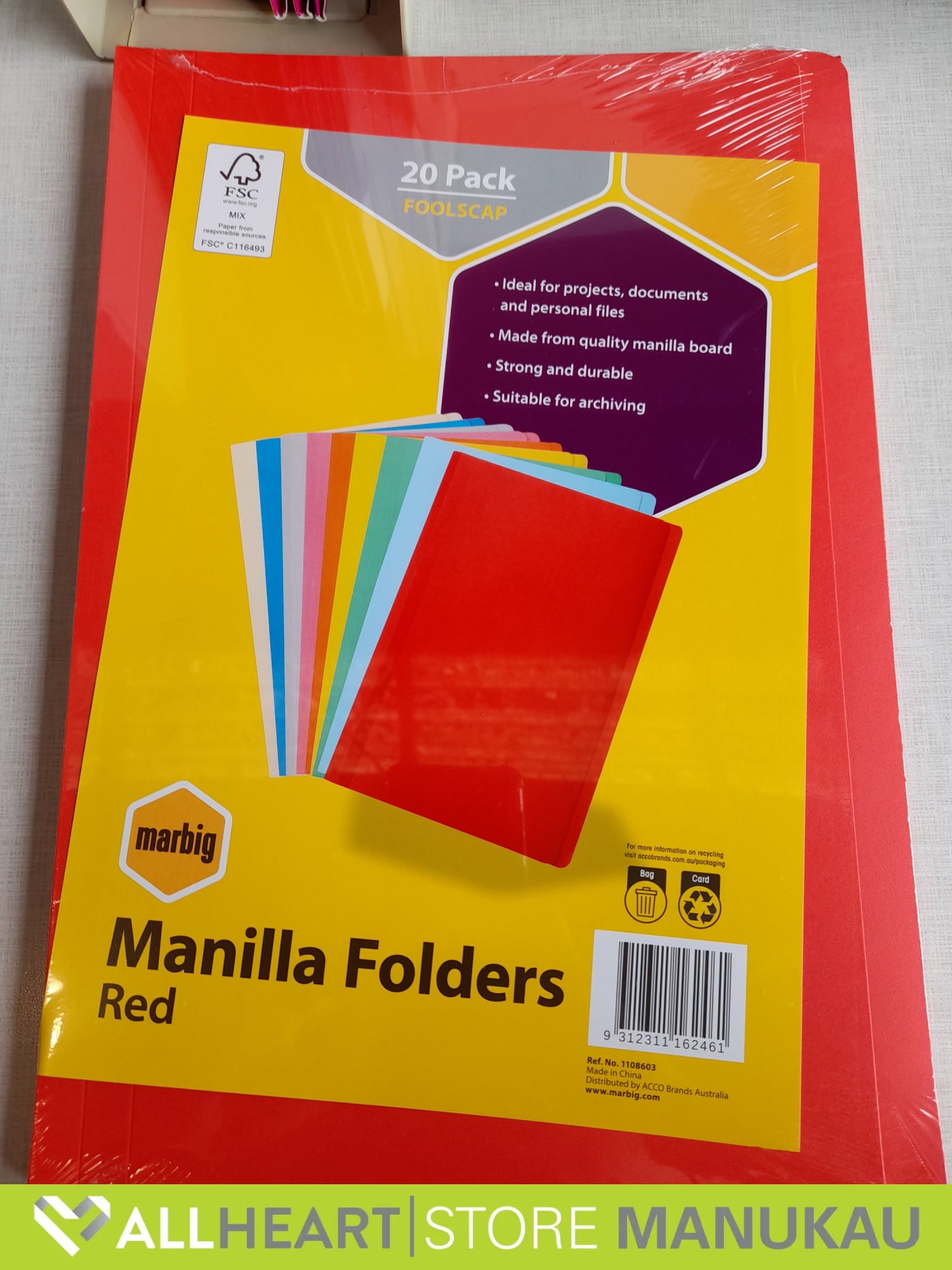 Manilla Folders - Red 20 Pack