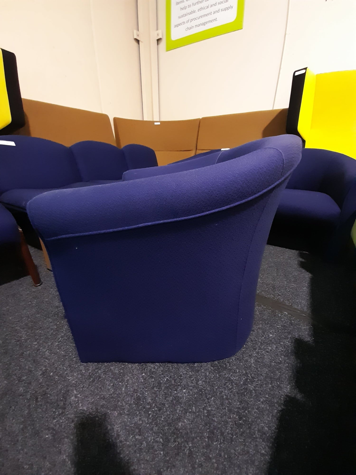 Single Chair - Reception Seating - Blue V1