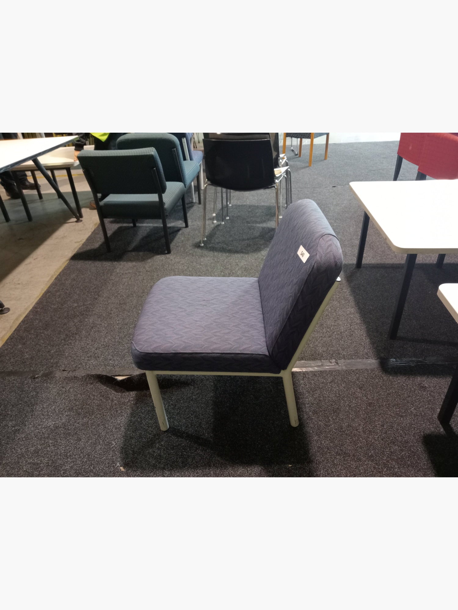 Waiting Room Chair Purple Wave Pattern - Office furniture