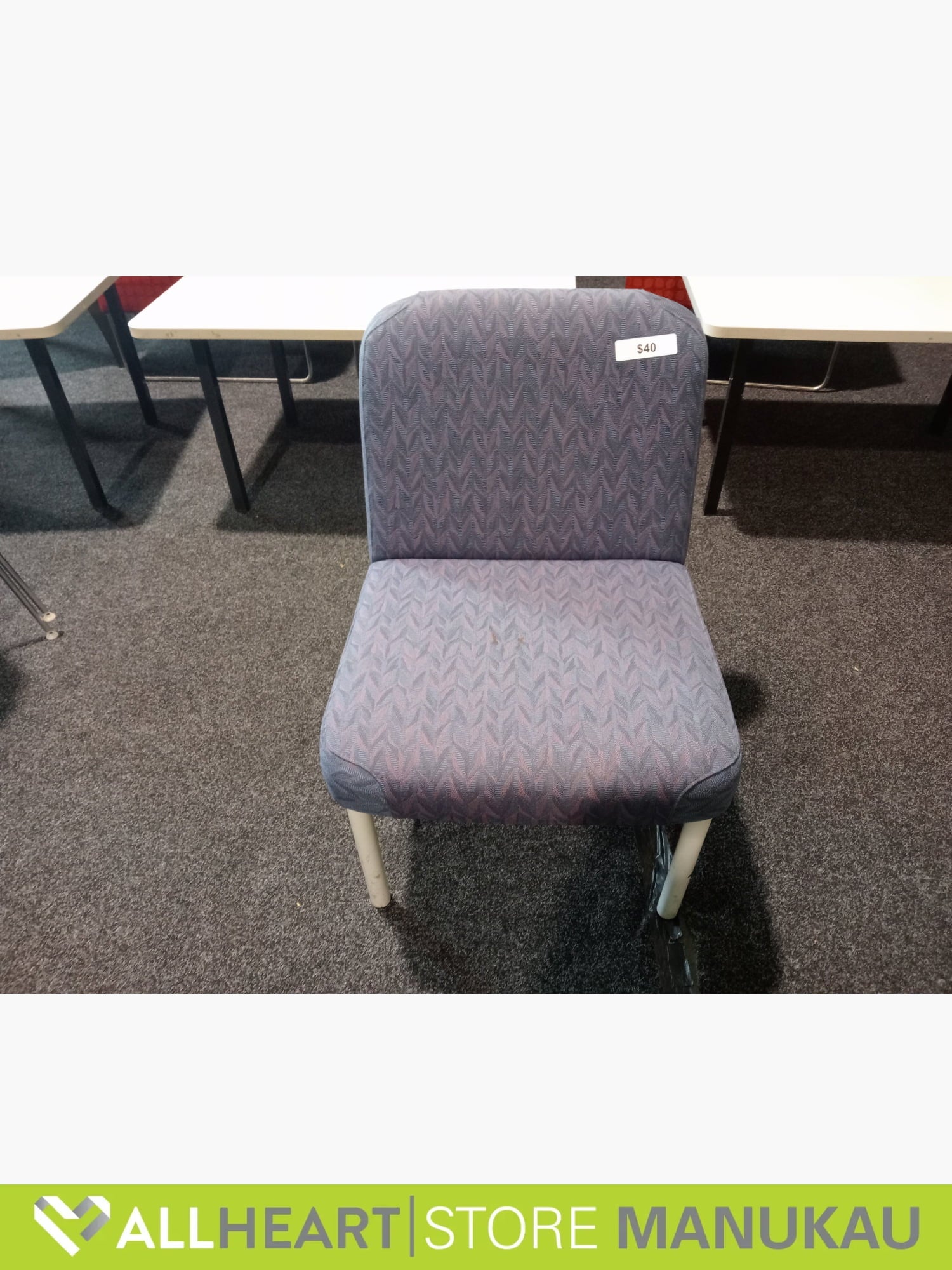 Waiting Room Chair Purple Wave Pattern - Office furniture