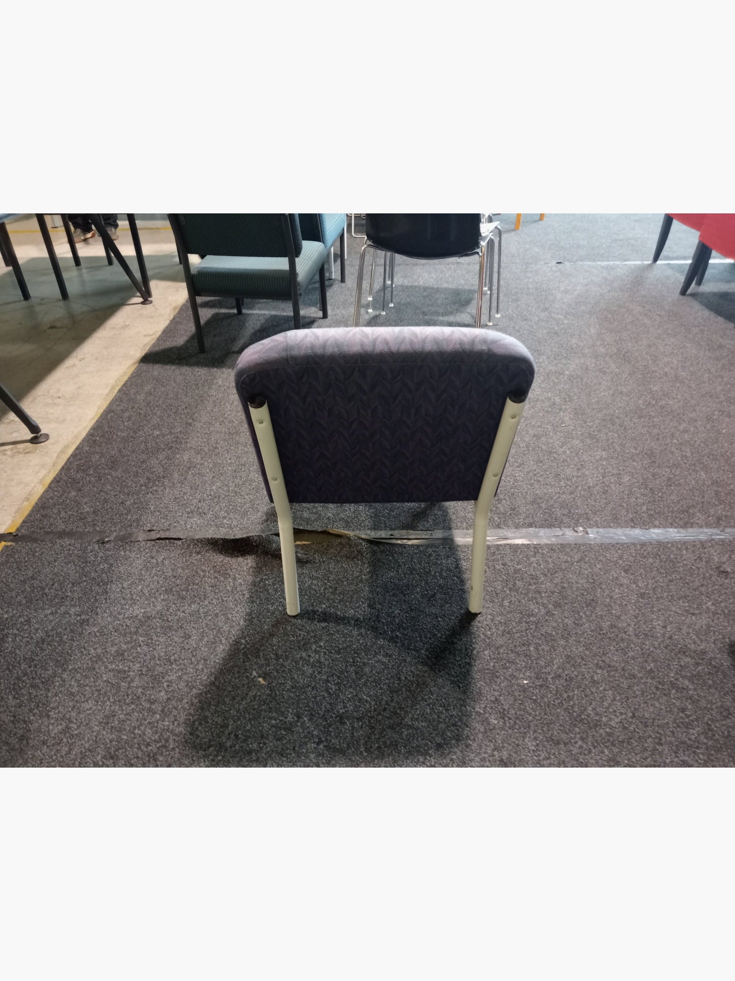 Waiting Room Chair Purple Wave Pattern - Office furniture